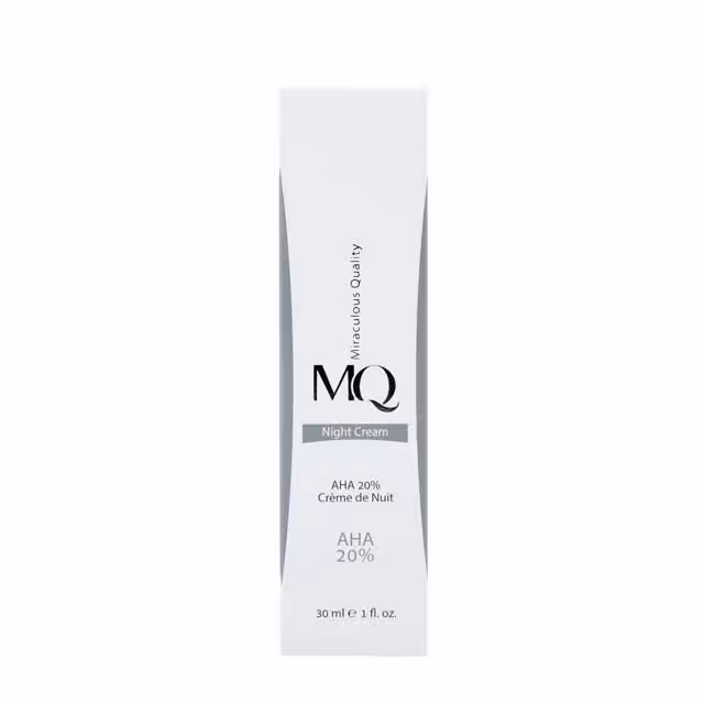 کرم لایه بردار ام کیو مدل AHA 20% NIGHT CREAM حجم 30 میلی لیتری
