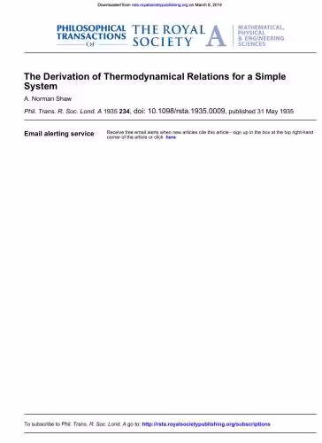 خرید و دانلود نسخه کامل کتاب The derivation of thermodynamical relations for a simple system