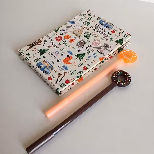 دفتر خبرنگاری ساده طرح باغ وحش جلد پارچه ای Texture Animal Zoo Notebook