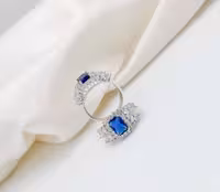 انگشتر جواهری یاقوت کبود نقره زنانه کد 10874