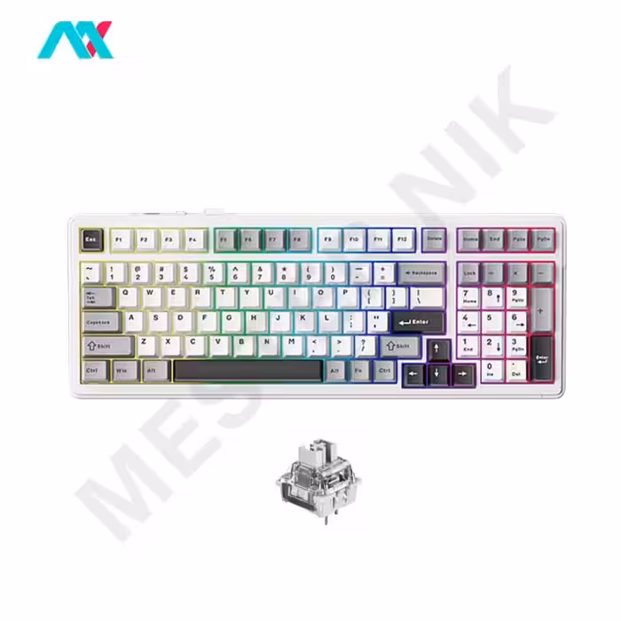 کیبورد گیمینگ مکانیکال آئولا مدل F99 Gray wood switch V3