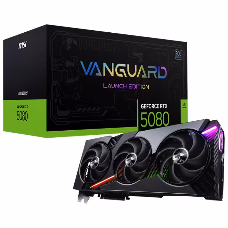 کارت گرافیک ام اس آی RTX 5080 VANGUARD SOC LAUNCH EDITION 16G OC