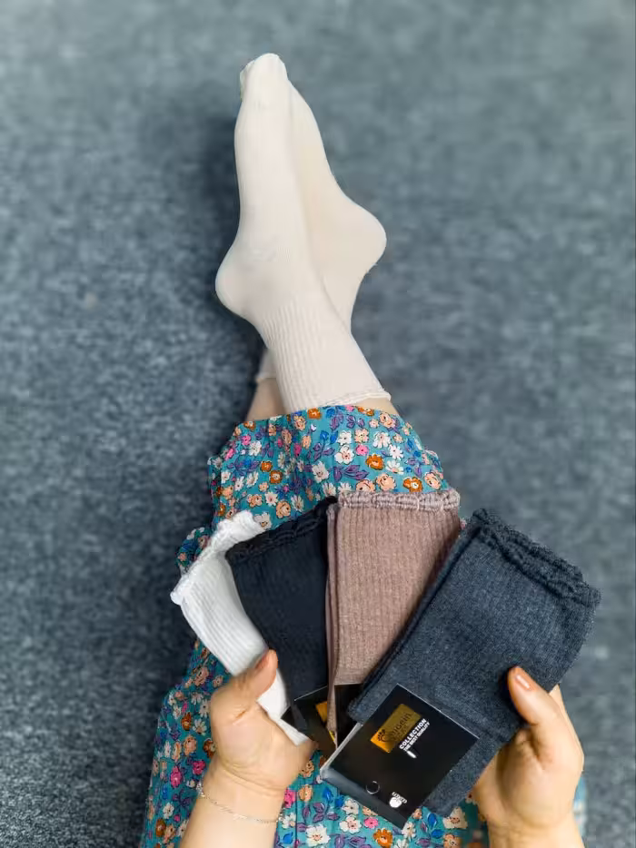 جوراب ساقدار کش انگلیسی ساده بسته ده تایی