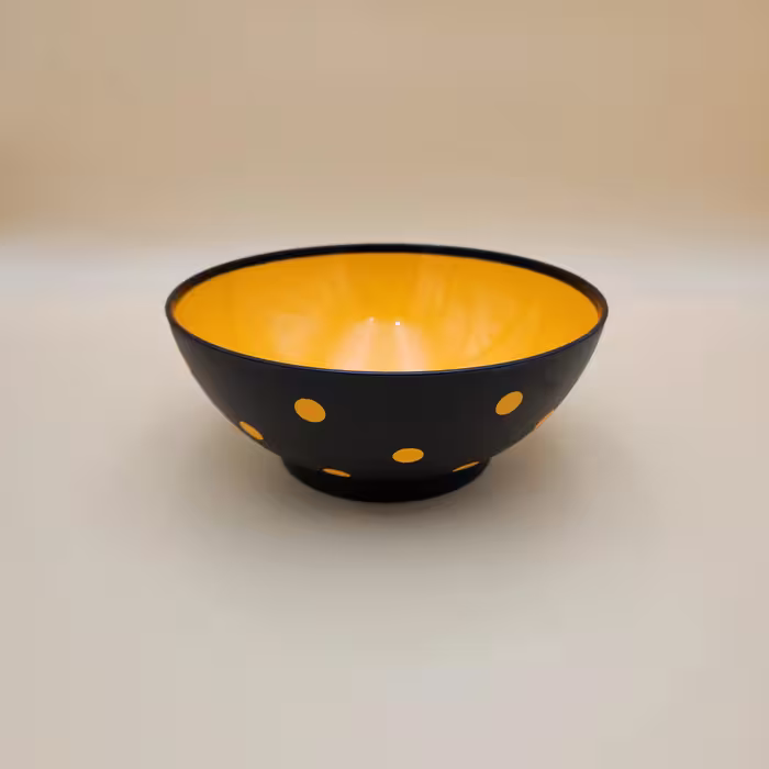 کاسه پلاستیکی مدل Spotty bowl برند هوبی لایف ترکیه  _ رنگ نارنجی و مشکی