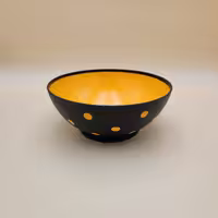 کاسه پلاستیکی مدل Spotty bowl برند هوبی لایف ترکیه  _ رنگ نارنجی و مشکی