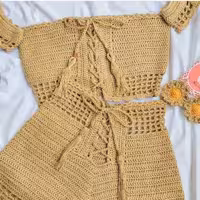 تاپ و شلوارک دستبافت ترک