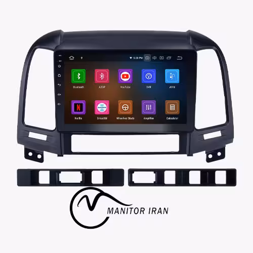 مانیتور سانتافه 2007-2010 برند وینکا 2 64 اپل کارپلی مدل WI09 همراه با قاب