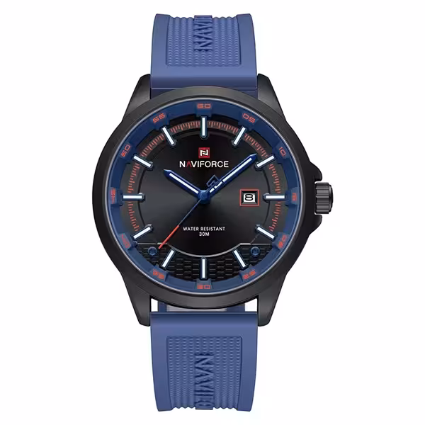ساعت مچی اورجینال نیوی فورس آبی مشکی Naviforce NF9248