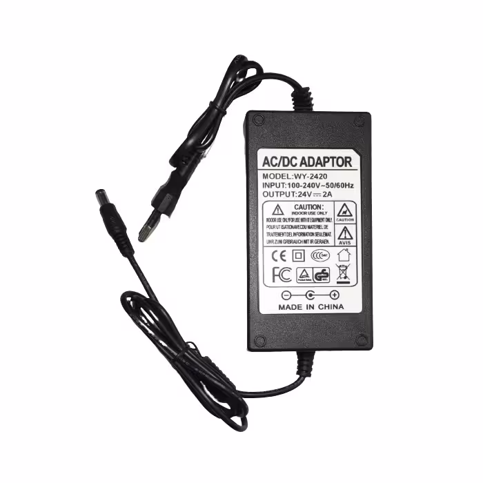 آداپتور سوئیچینگ 24 ولت 2 آمپر 24V/2A فیش استاندارد با ابعاد 5.5 در 2.1 میلی متر