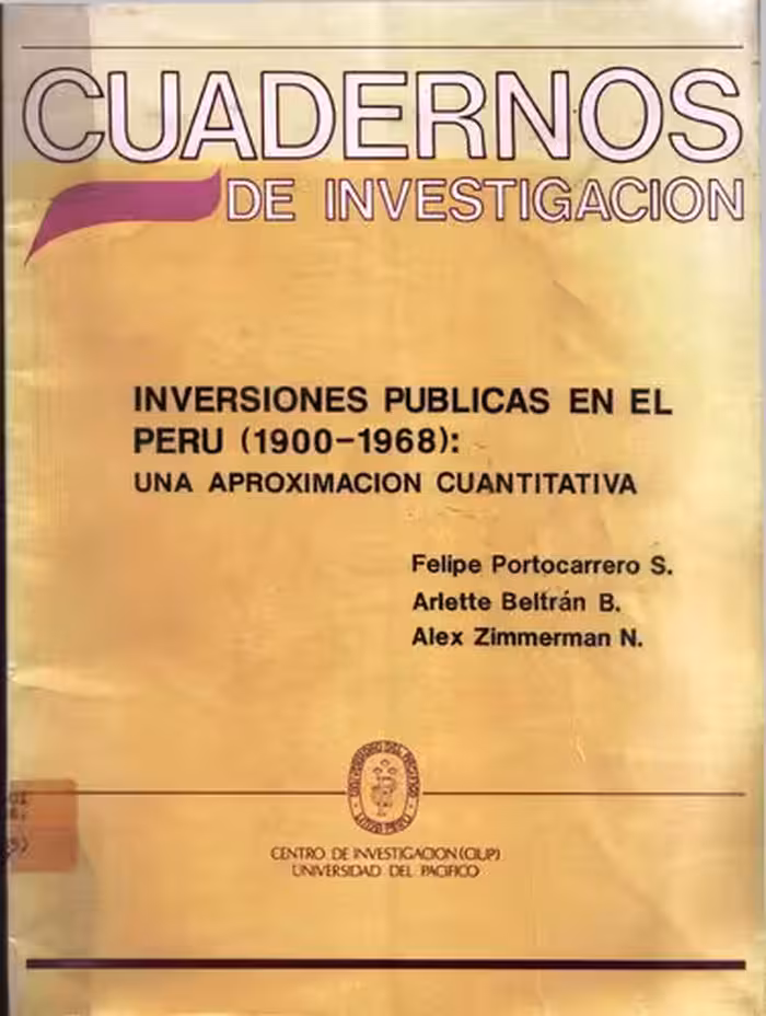 خرید و دانلود نسخه کامل کتاب Inversiones públicas en el Perú (1900-1968): una aproximación cuantitativa
