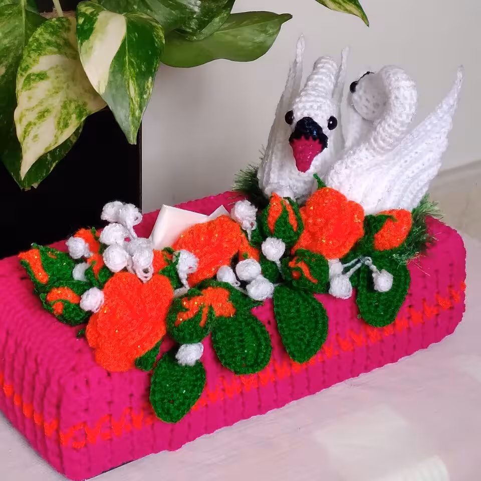 کاور دستمال کاغذی طرح قو