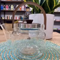 قوری پیرکس شفاف در چوبی 800 میل