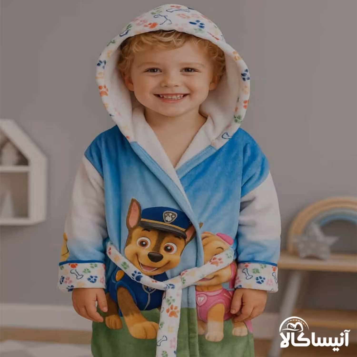 حوله پالتویی کودک برق لامع مدل جونیور