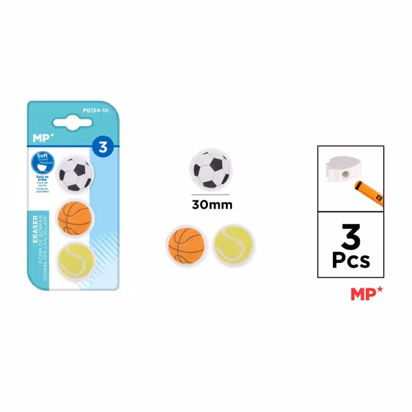 سر مدادی و پاک کن توپ ام پی کد PG154-10 بسته 3 عددی