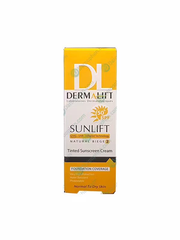 کرم ضد آفتاب رنگی SPF50 پوست خشک و معمولی درمالیفت (بژ طبیعی) – Dermalift SPF50 Tined Sunscreen Cream for Normal to Dry Skin