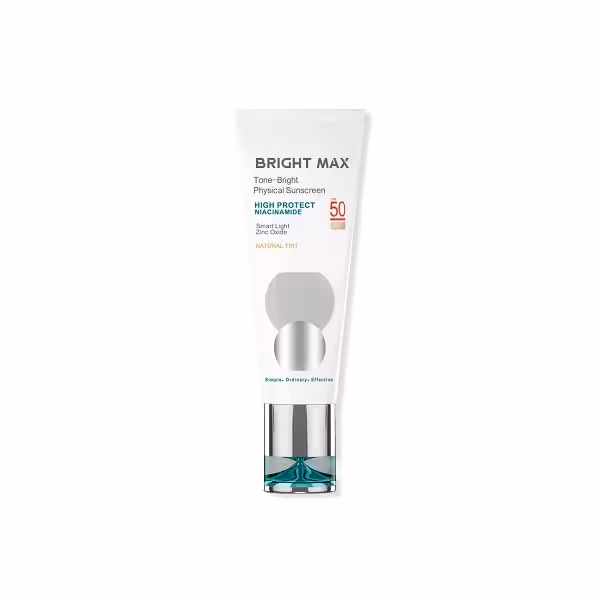 ضد آفتاب فیزیکال تن برایت SPF50 (رنگی طبیعی) برایت مکس 40 میلی لیتر