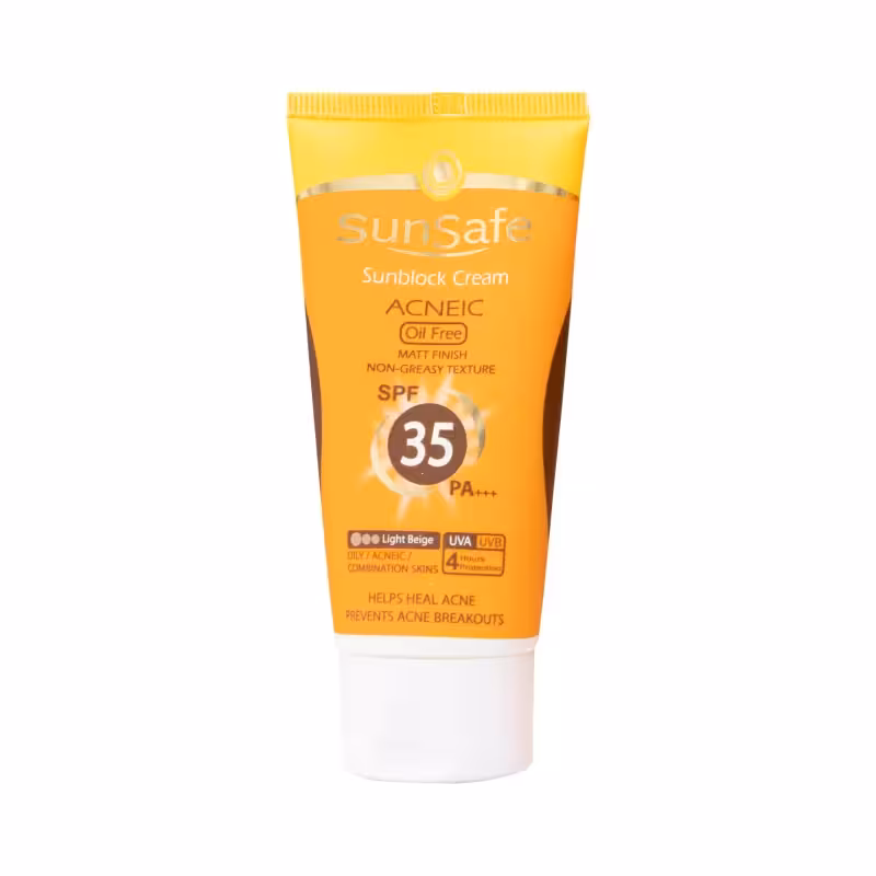 ضد آفتاب SPF35 فاقد چربی بژ روشن سان سیف – فاقد چربی، بژ روشن
