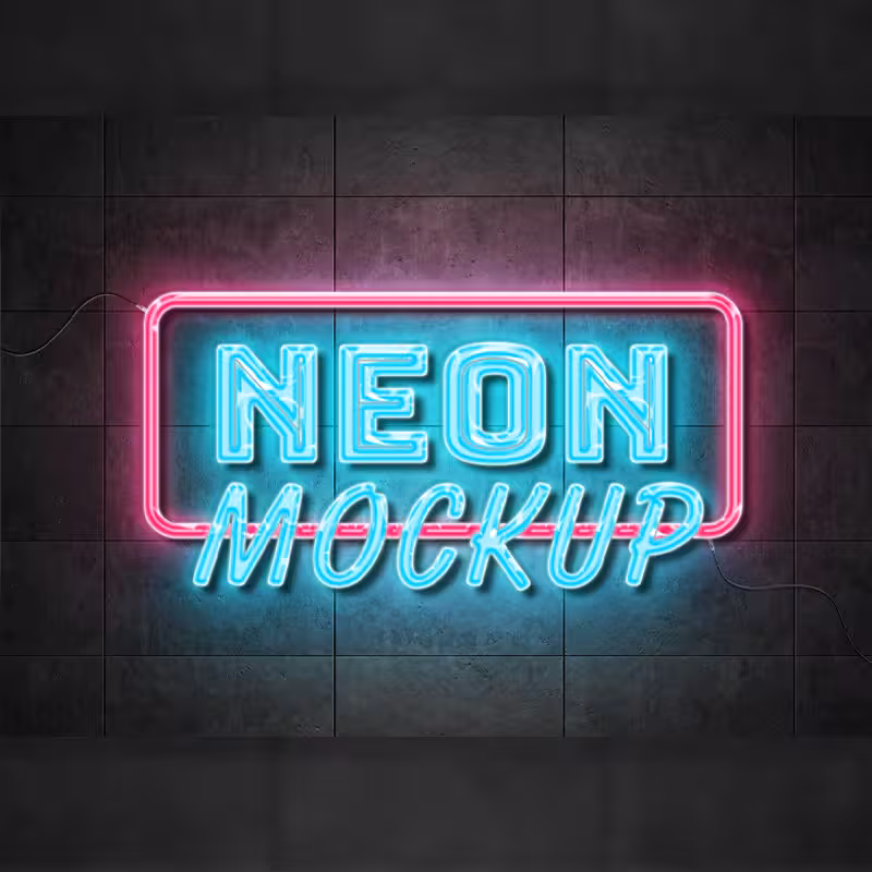 دانلود موکاپ لوگو نئون سری دوم به صورت لایه باز PSD