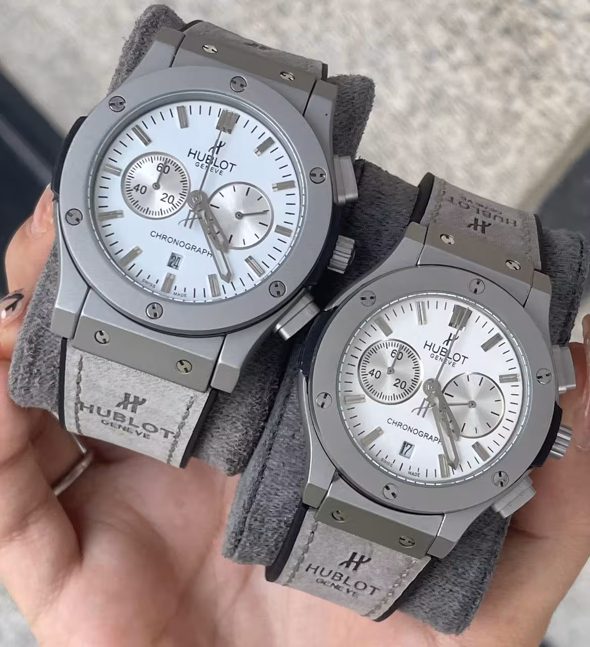 ساعت ست هابلوت HUBLOT WATCH SET gy/w ساعت ست مردانه و زنانه هابلوت ساعت هابلوت ست ساعت ست عروس و داماد