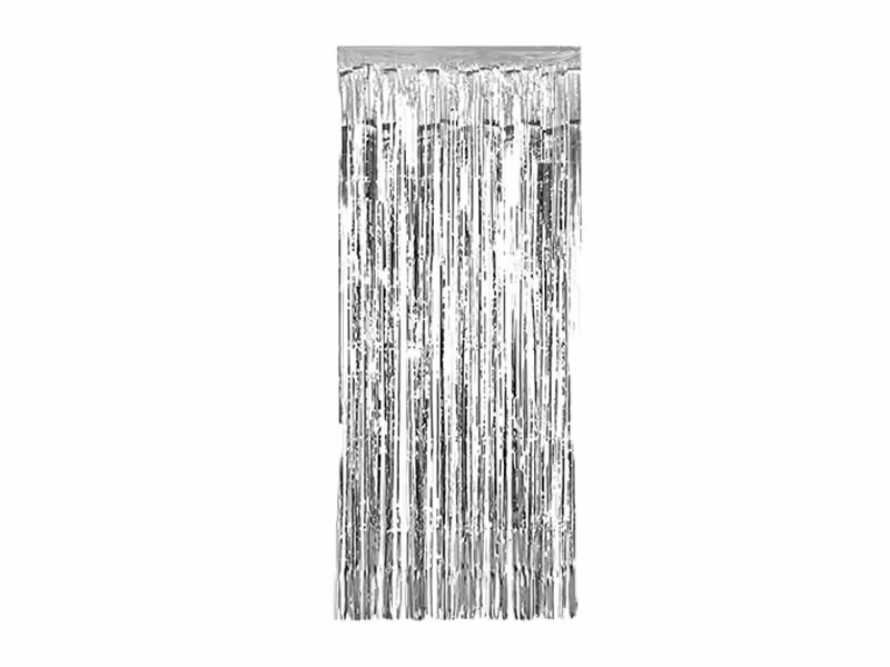 پرده تزیینی متالایز نقره ای