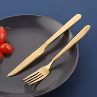 کارد و چنگال میوه 12 پارچه یونیک مدل دونا طلایی