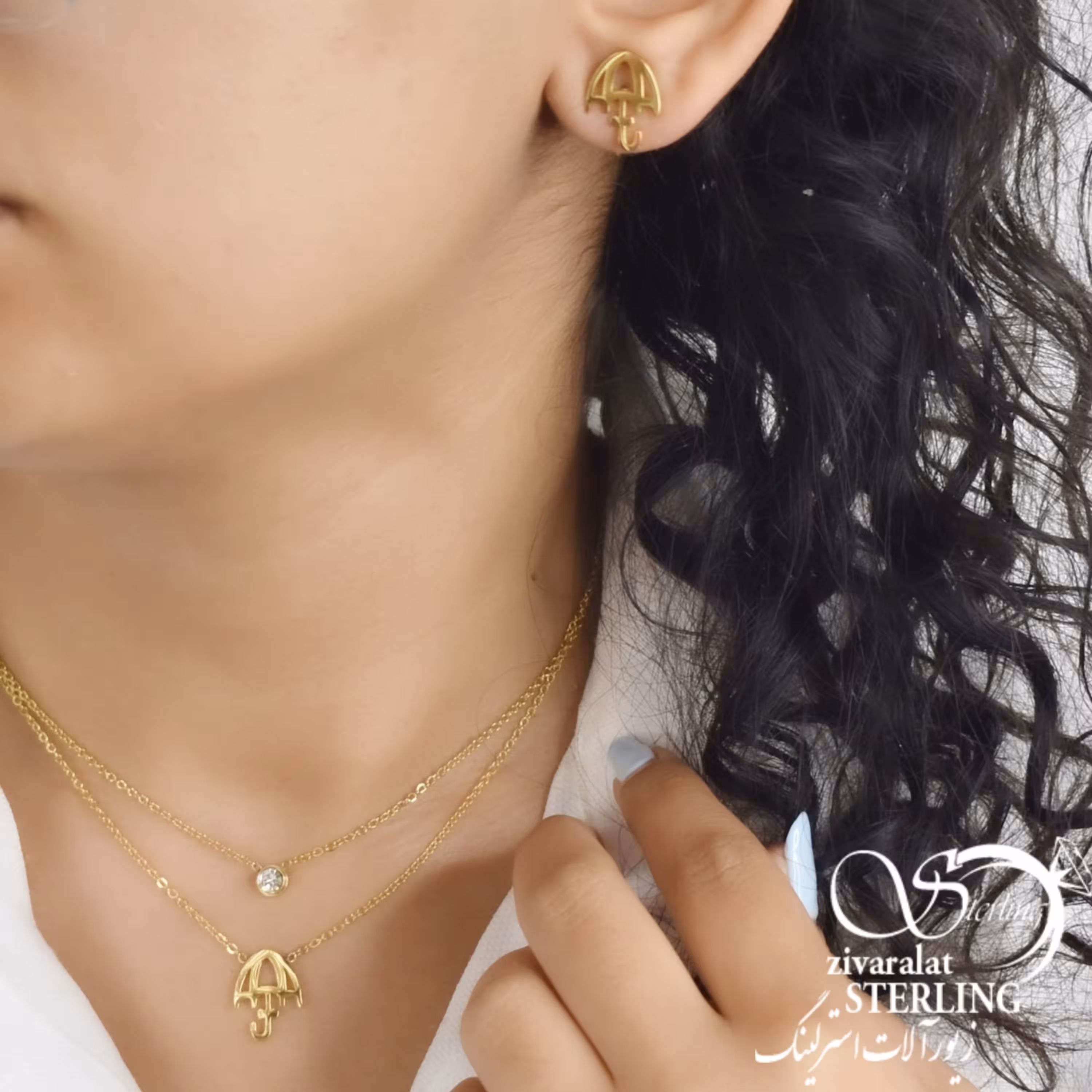 نیمست استیل چتر دولاین طرح طلا کد 6702