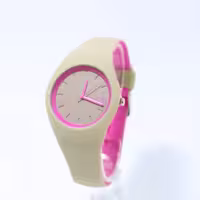 ساعت آیس Ice watch زنانه صفحه بزرگ کرم صورتی
