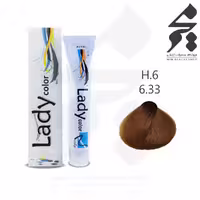 رنگ مو لیدی کالر Lady color شماره H.6 or 6.33 حجم 100 میلی لیتر رنگ عسلی تیره