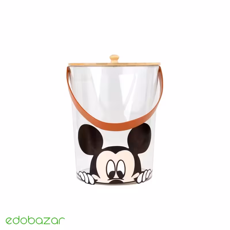 سطل درب بامبو طرح میکی گرد