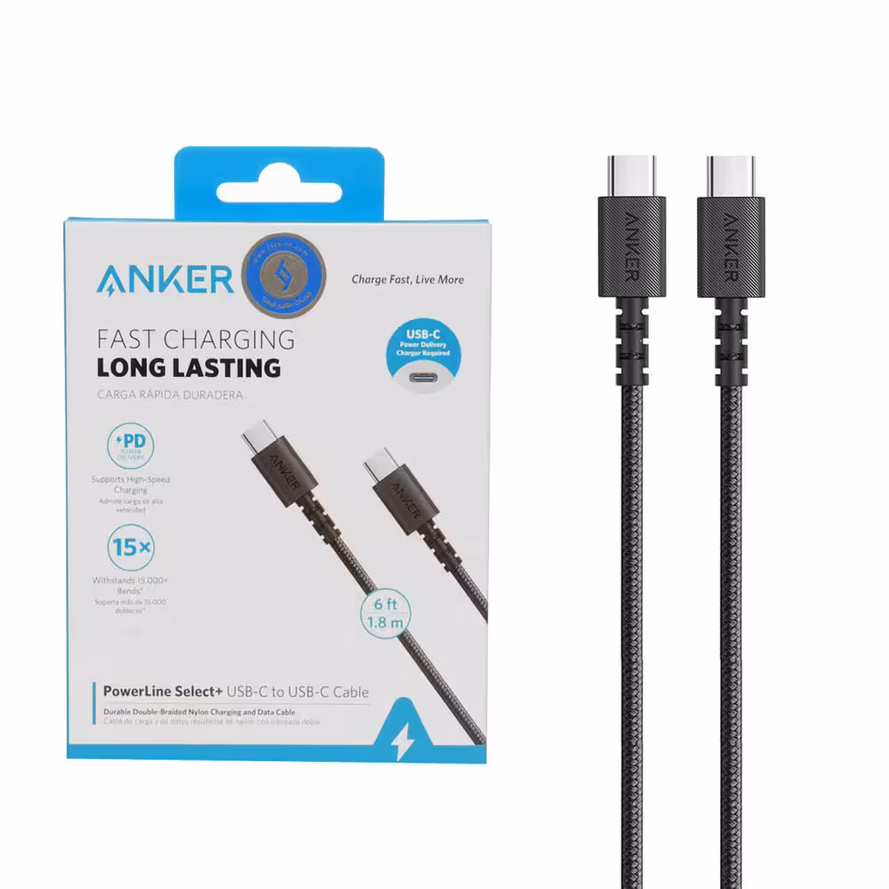 کابل شارژ 1.8 متری فست ANKER Type-C to Type-C مدل A8033