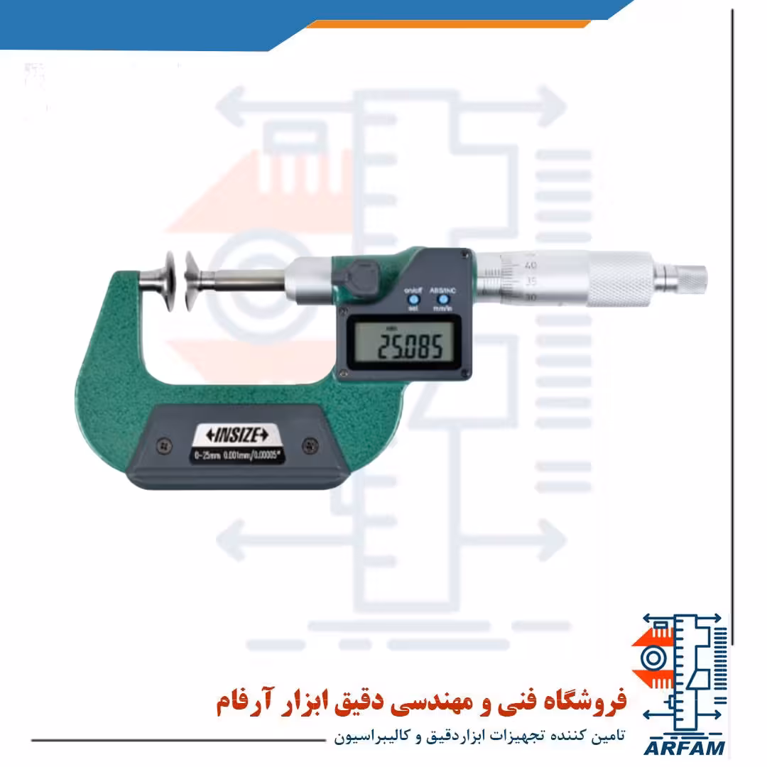میکرومتر فک بشقابی دیجیتال اینسایز 25-0 خارج سنج مدل 25-3594