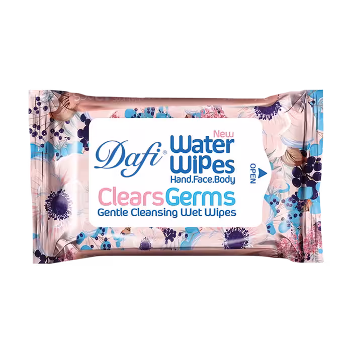 دستمال مرطوب پاک کننده دست و صورت آنتی باکتریال دافی بسته 12 عددی