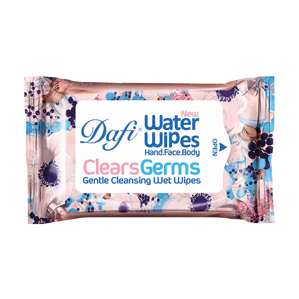 دستمال مرطوب پاک کننده دست و صورت آنتی باکتریال دافی بسته 12 عددی