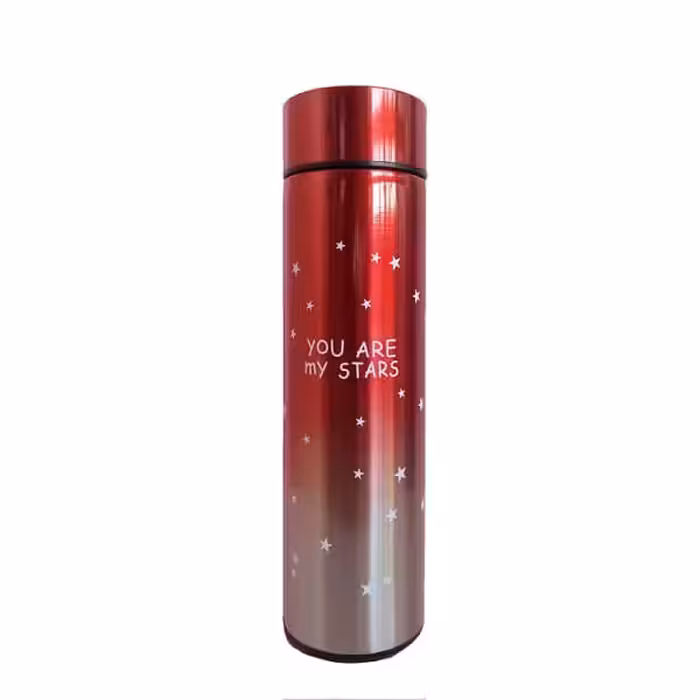 فلاکس دماسنج دار قرمز فانتزی گنجایش 500 میلی لیتر