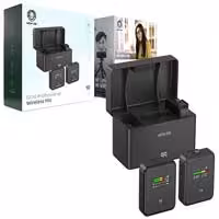 میکروفن یقه ای حرفه ای بیسیم شارژی 2عددی بهمراه کیس شارژ Green Lion GLM-Pro 10hr