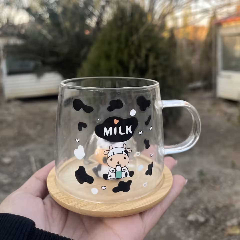 ماگ پیرکس بامبو ( طرح  Milk )