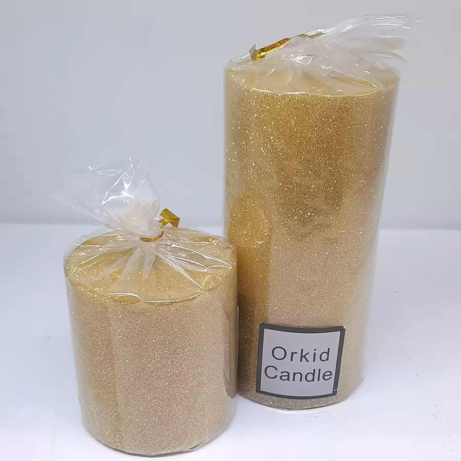 شمع کوبیسم کوتاه 7 سانت رنگ طلایی