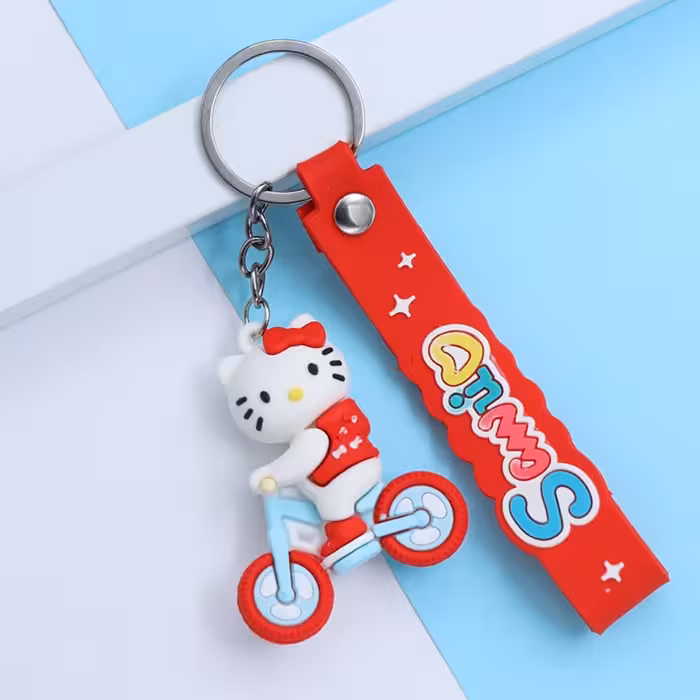 جاکلیدی آویز کیف سیلیکونی کیتی دوچرخه سوار 32774