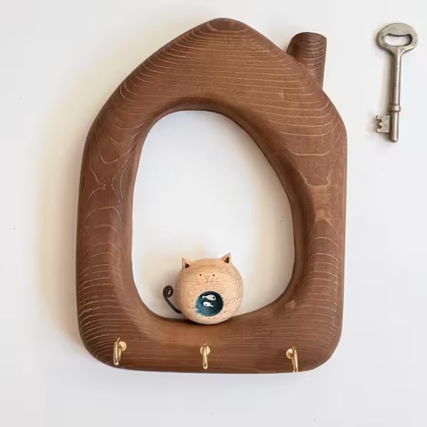 جاکلیدی تک مجسمه بچه گربه طرح یک