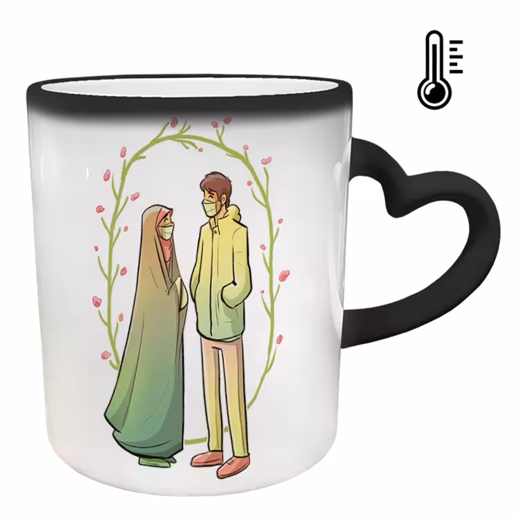 خرید ماگ-لیوان حرارتی  دسته قلبی  عاشقانه کد 246