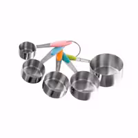 پیمانه استیل 5 عددی دسته رنگی