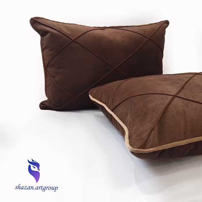 کاور پشتی مخمل لمسه دوزی شده زیپدار  همراه با آستر  قرارگیری الیاف(بدون الیاف)