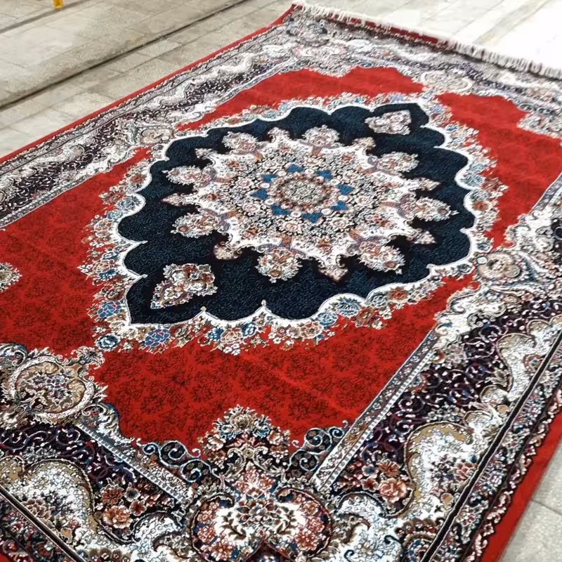 فرش ماشینی 12متری جدید کاشان نقشه نیلا(ارسال رایگان)