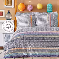 روتختی طوسی طرح‌دار کاوری دونفره مدل Nileso