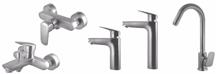 ست شیرآلات درخشان مدل هانس کروم مات