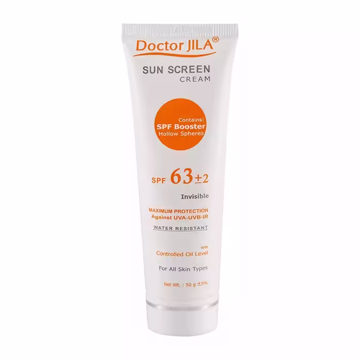 کرم ضد آفتاب بی رنگ دکتر ژیلا SPF63 مناسب انواع پوست