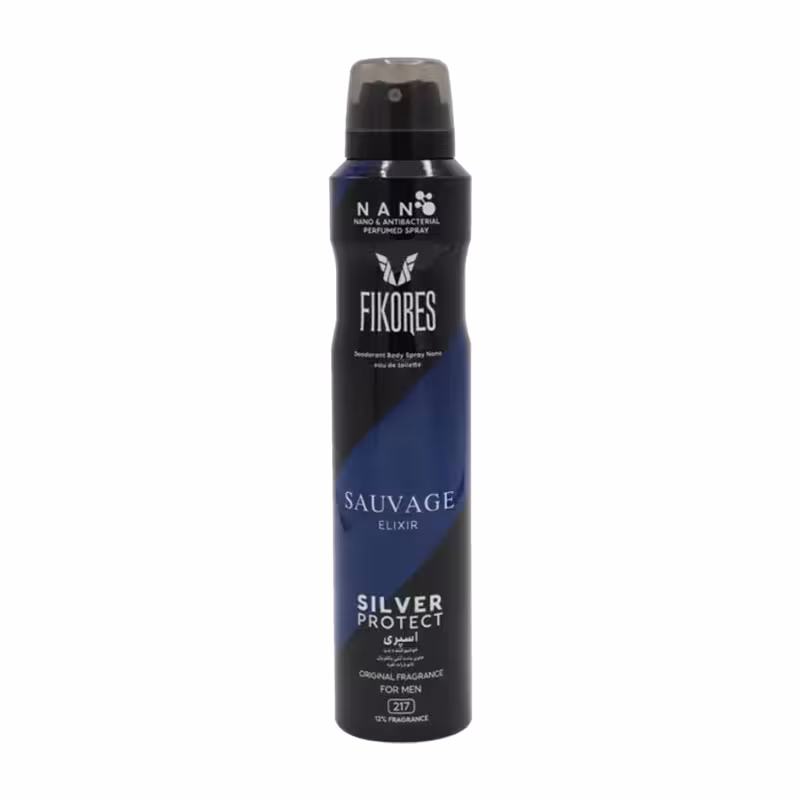 اسپری بدن مردانه فیکورس مدل Sauvage elixir حجم 200 میلی لیتر