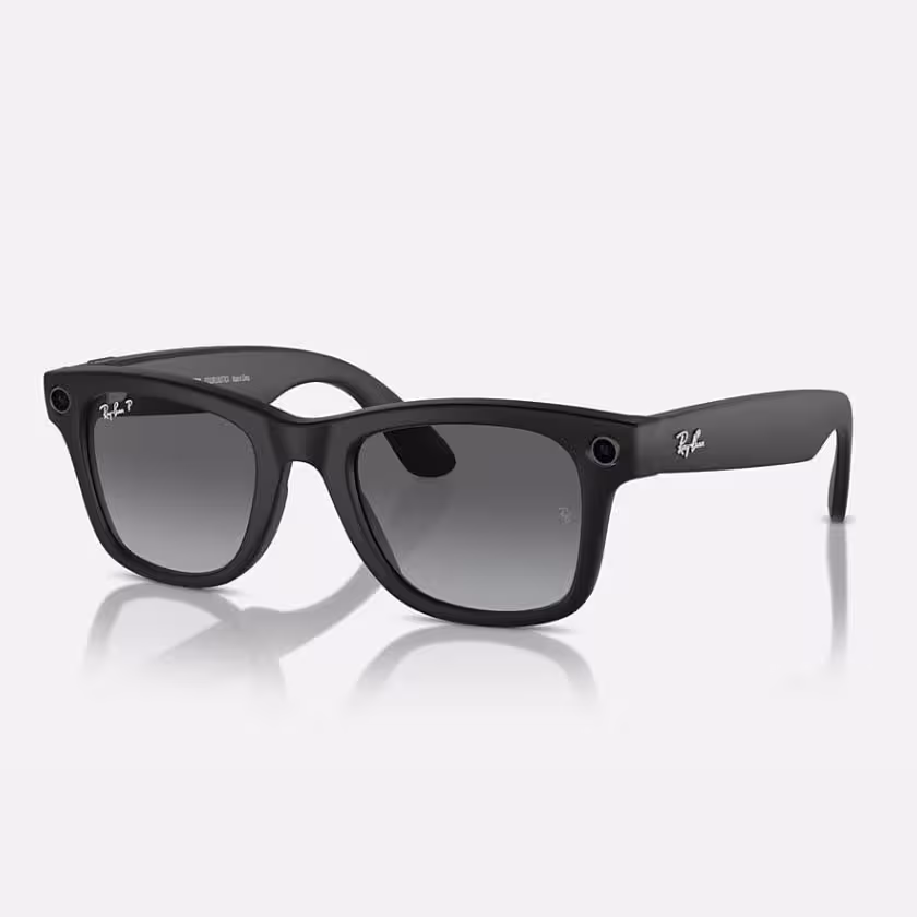 قیمت و خرید عینک هوشمند فریم مشکی براق با لنز گرافیت ری بن مدل META WAYFARER اورجینال