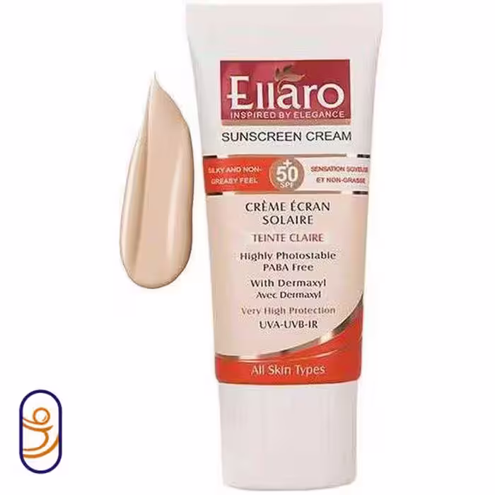 کرم ضد آفتاب SPF 50 مناسب انواع پوست رنگ بژ روشن الارو