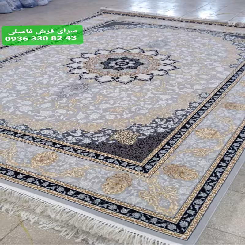 فرش ماشینی طرح نایین 4 متری 700 شانه تراکم 2550 نخ اکرولیک رنگ فیلی150در 225سانتیمتر